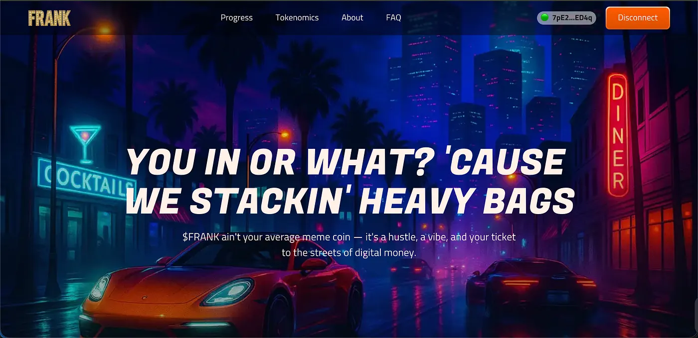 FRANK β Solana SPL Token Purchase Platform β screenshot 1